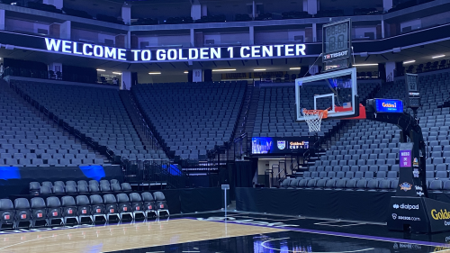 Courtside view of Golden 1 Center