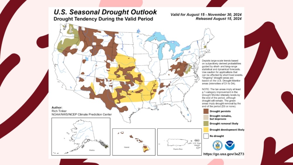 Graphic detailing the US drought conditions and how San Antonio's drought will persist.