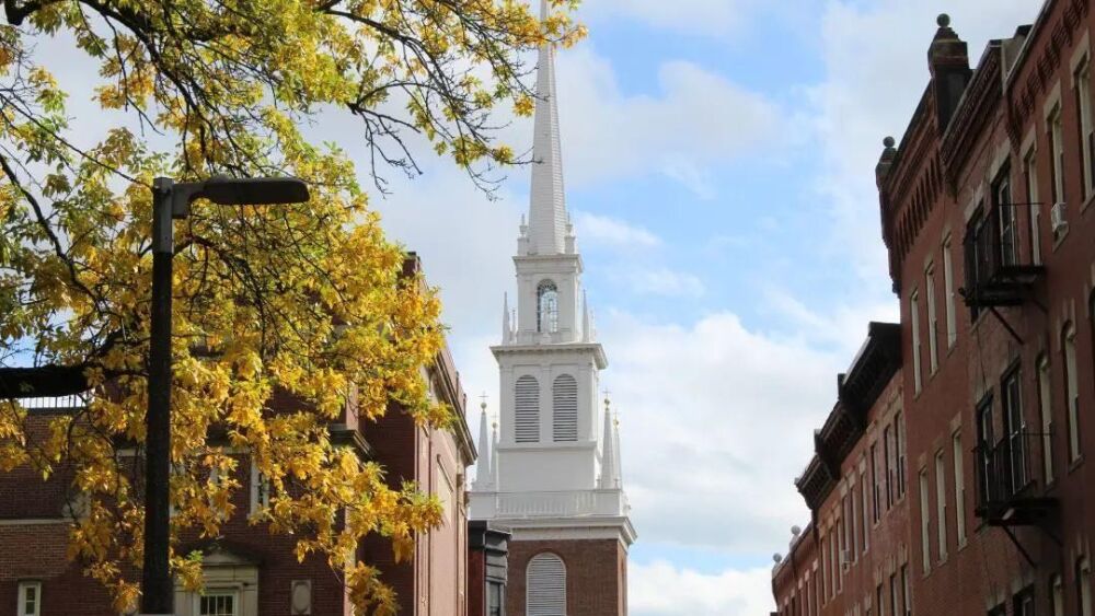 Top of Old North Church in Boston