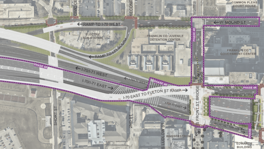 Renderings show future plans to build a new ramp to Front Street | Photo via ODOT