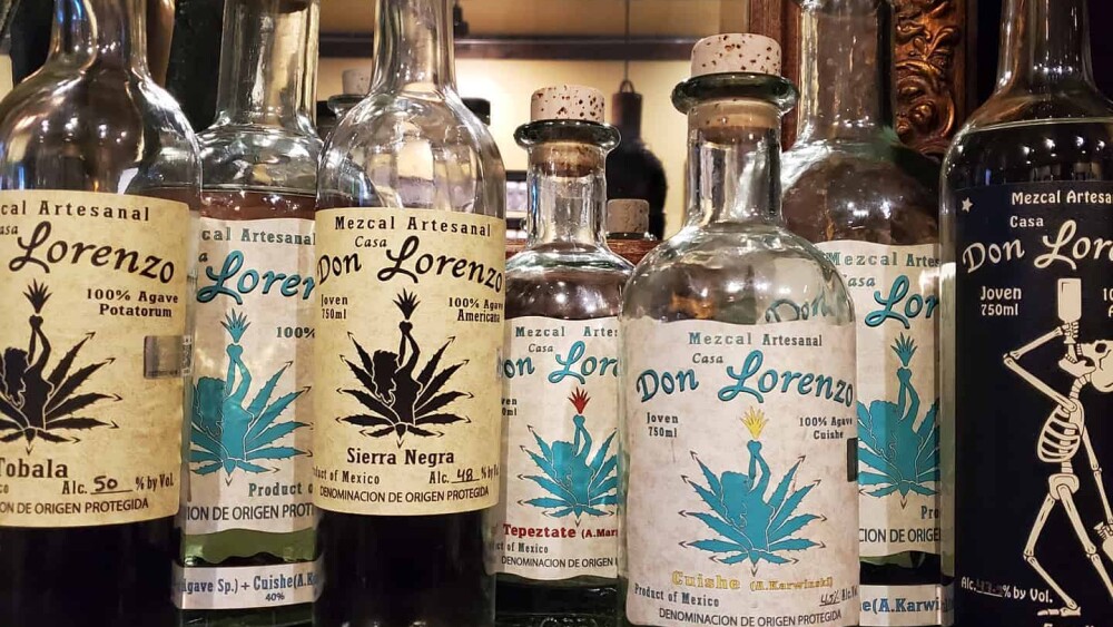 Cantina Mayahiel mezcal selection