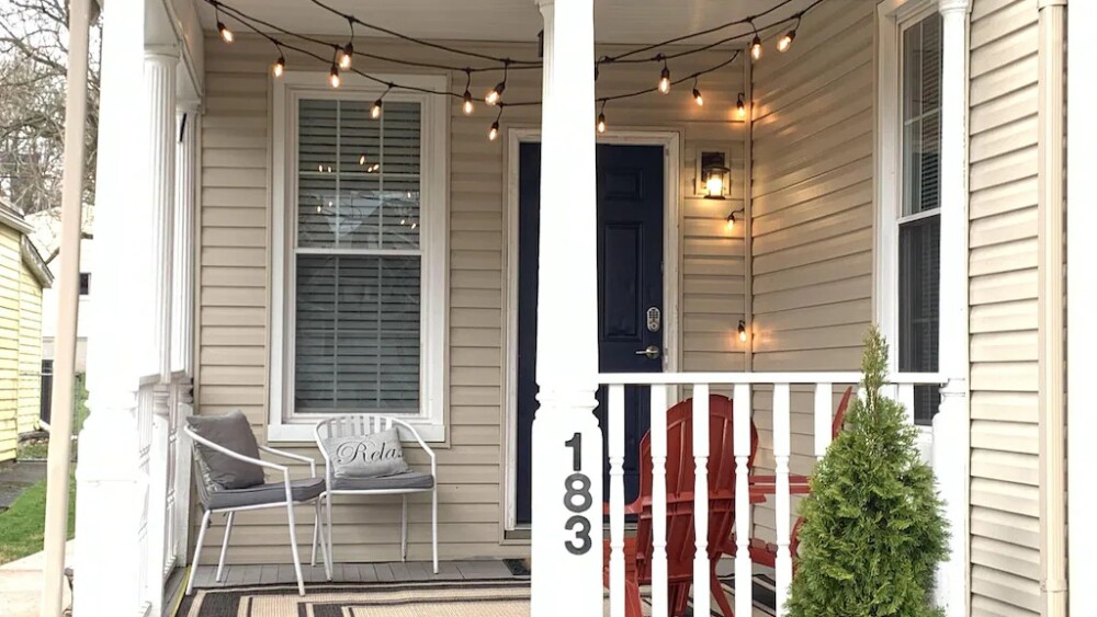 Grab a brew from Barley Hopsters + enjoy this patio view. | Photo via VRBO