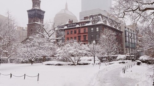 Snow fall in Back Bay.