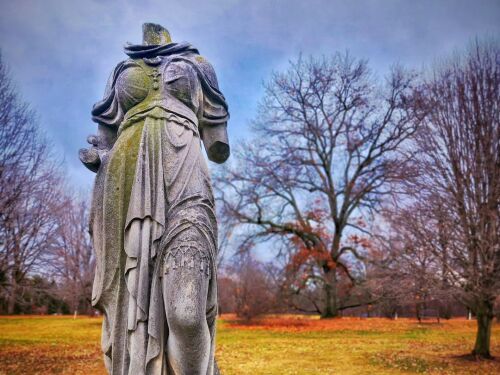 INDYtoday: INDY_Holliday Park Ruins limestone statue_MAY24