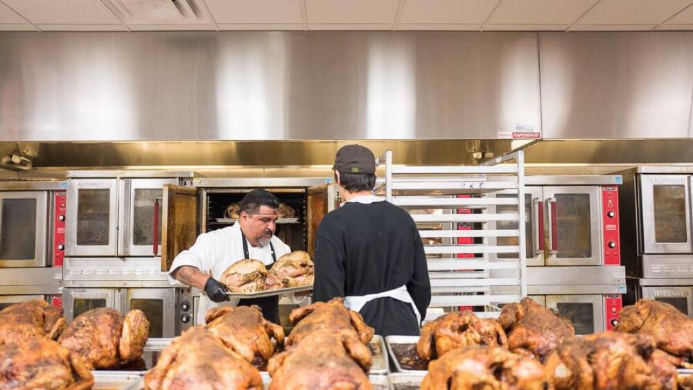 Preparations for the dinner began Sunday. | Photo via Raul Jimenez Thanksgiving Dinner