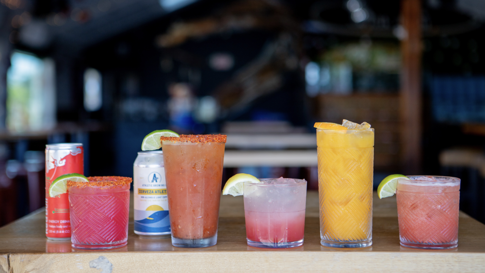 A lineup of colorful mocktails available at The Local Pacific Beach in San Diego.