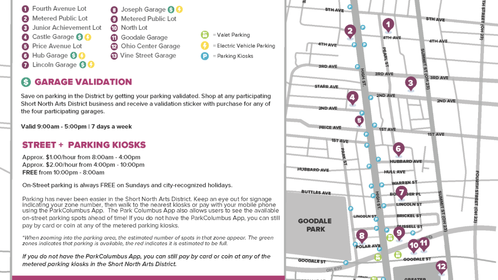 Use this map to find the closest parking garage to your destination. | Photo via Short North Arts District.