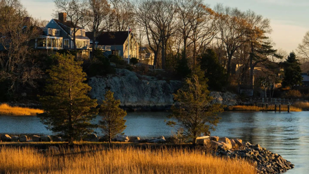 View of the water at World's End, Hingham