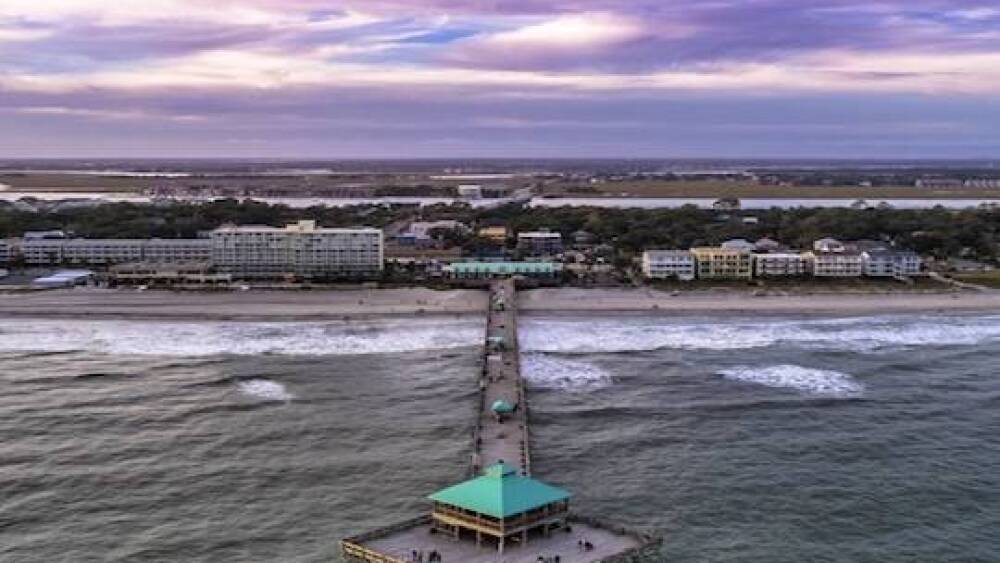 Folly beach pier at sunset