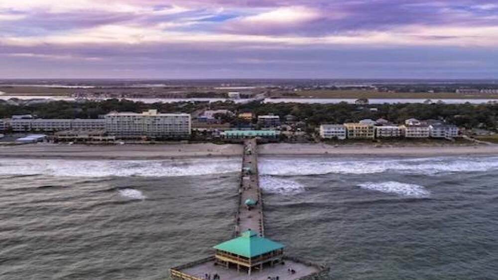 Folly beach pier at sunset