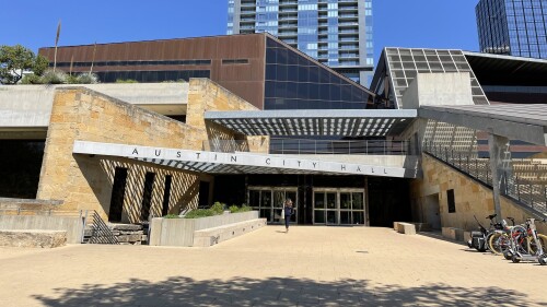 The front of Austin's downtown City Hall