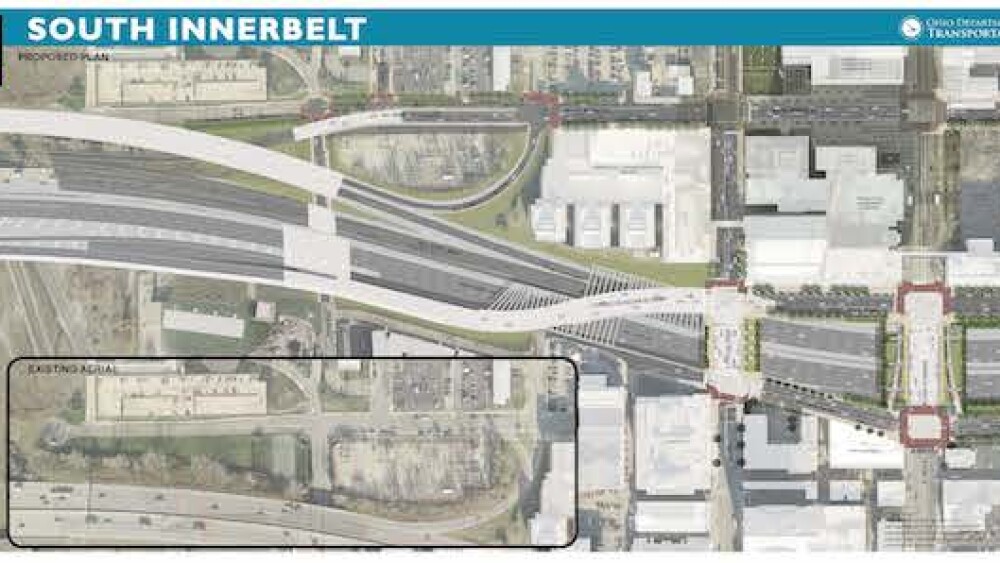 A before and after look at Mound Street | Rendering via ODOT