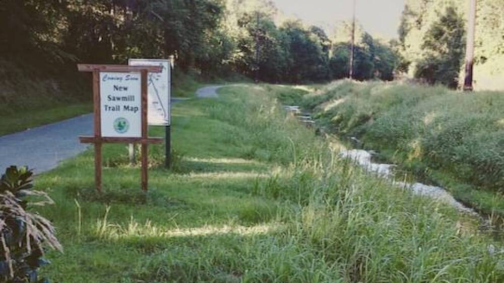 Sawmill Branch Canal Trail sign