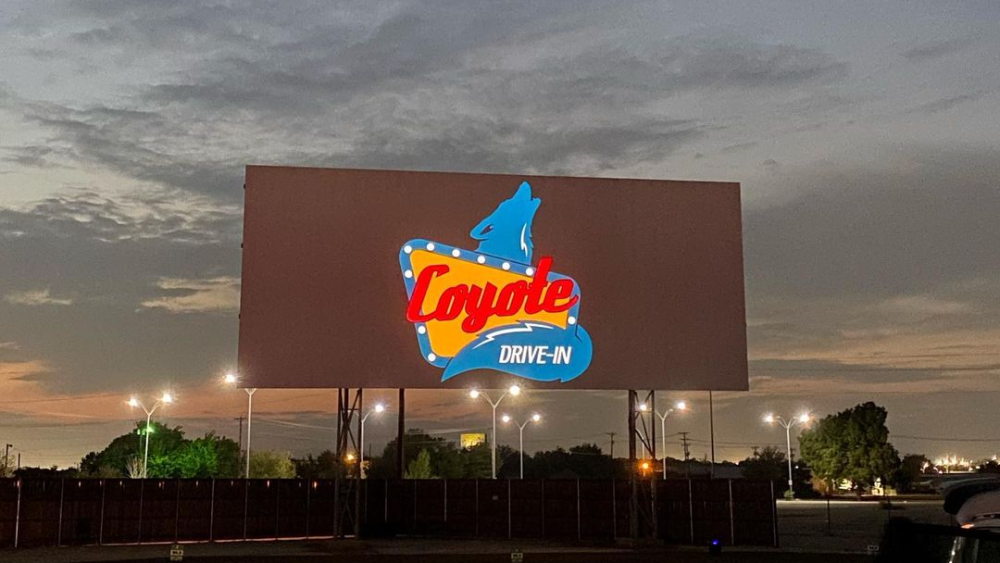 Photo of the drive in movie screen