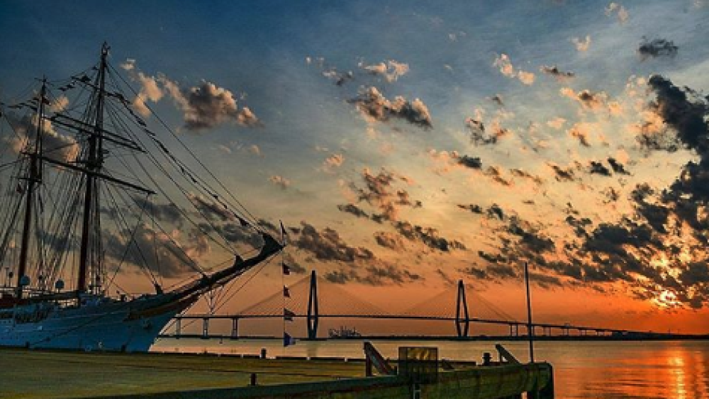 sunset at harbor walk