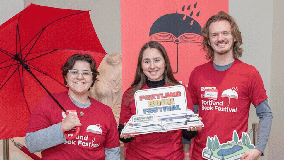 a gif featuring images from a previous portland book festival