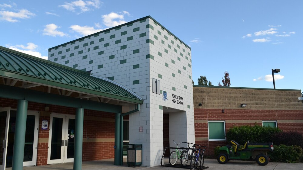The outside of Forest Park Senior High School.