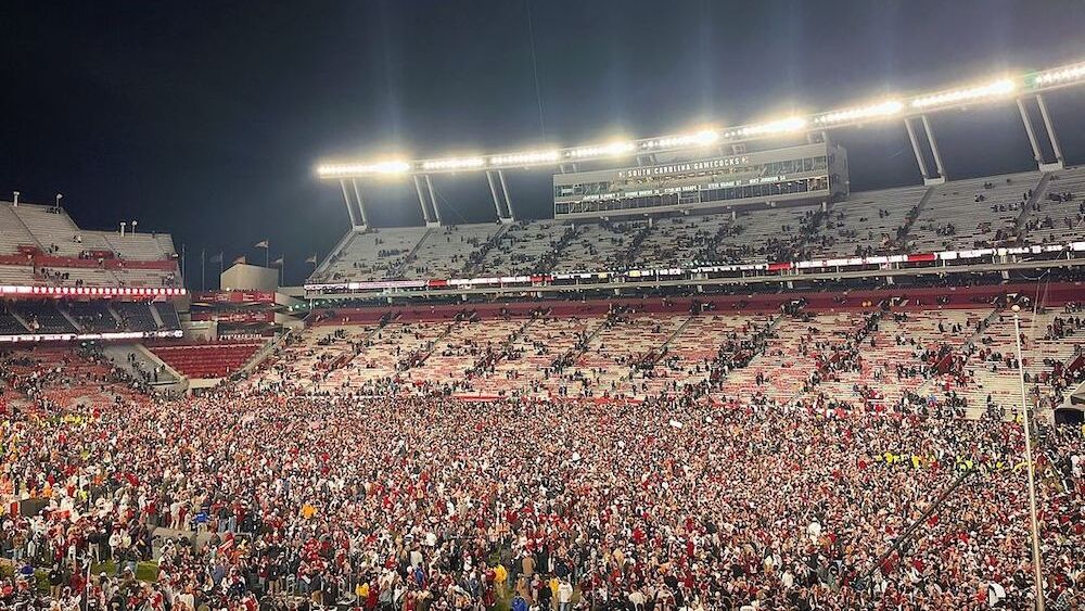 Gamecocks storm the field williams brice