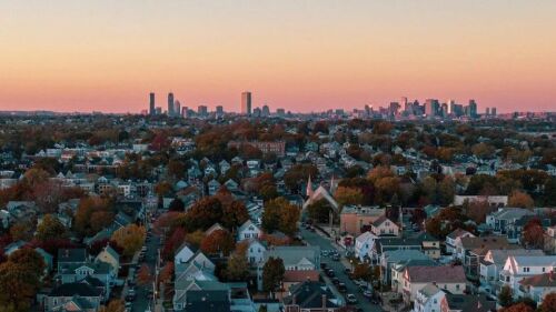 The sunsetting on the Dorchester neighborhood.