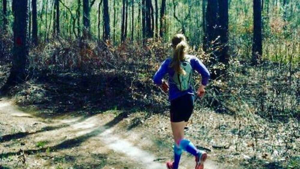 Runner on trail at Marrington Plantation