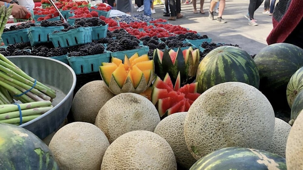 Melons and Berries at the Little Italy Mercato
