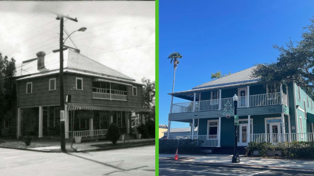 The Orange Blossom Hotel then and now.