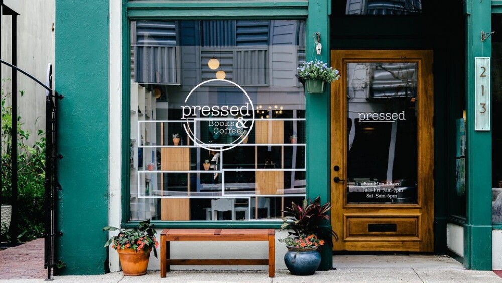 Exterior view of Pressed Book & Coffee shop