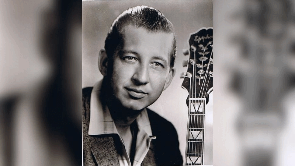 A GIF of six photos of musicians that vary in color and black and white.