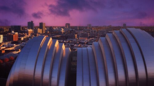 Photo of the Kauffman Center shells