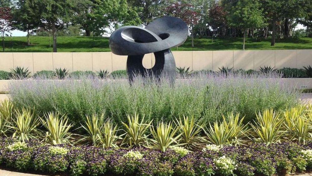 Landscaping in front of a Fort Worth, Texas home.