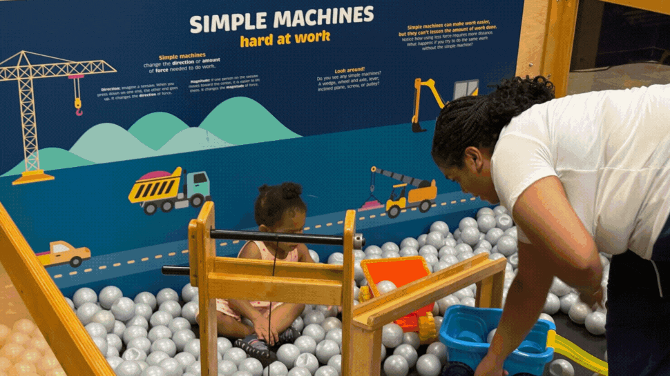 A GIF of children interacting with hands-on exhibits at the Children's Museum of Richmond.