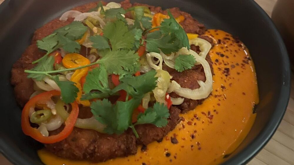 A close-up of a dish at Canje