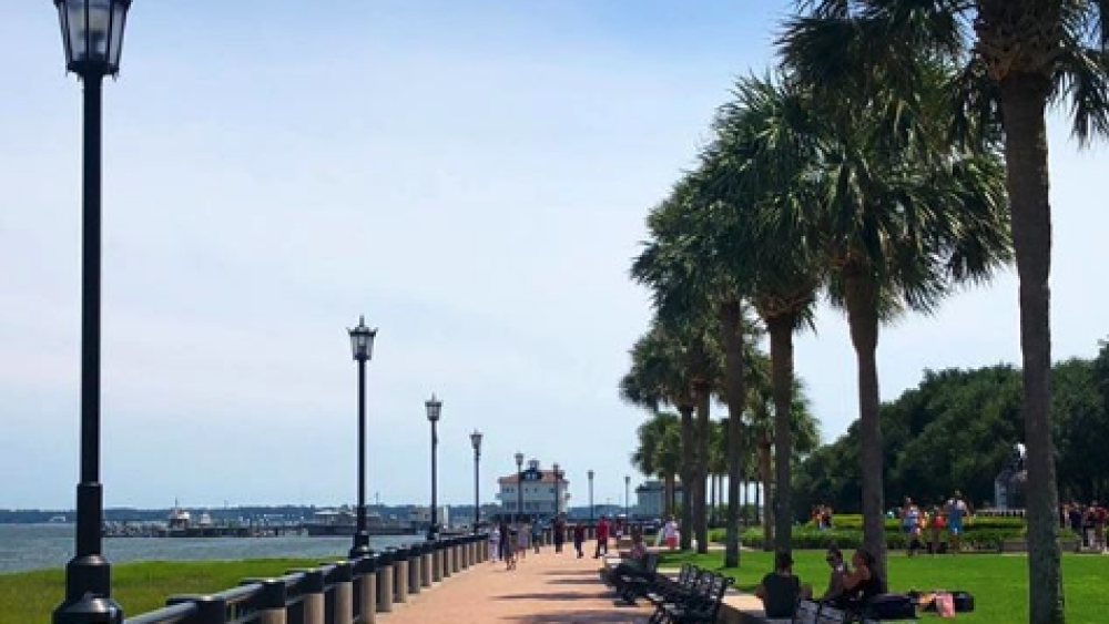 sidewalk at waterfront park