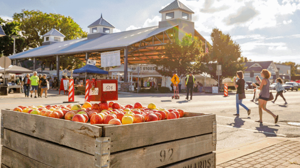 a gif featuring images of fall activities in LaGrange County and Elkhart County