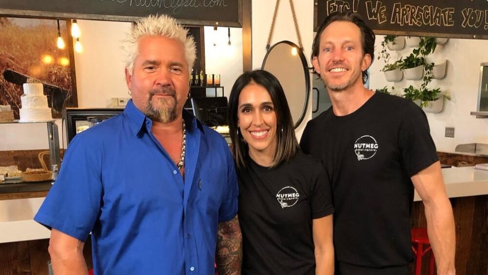 Chefs at Nutmeg Bakery with Guy Fieri