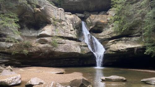 Old Man's Cave boasts one of the best waterfalls in the state park | Photo via CBUStoday