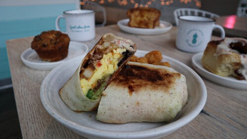 Sip on a local coffee with your Brekkie Shack burrito. | Photo via @brekkieshack