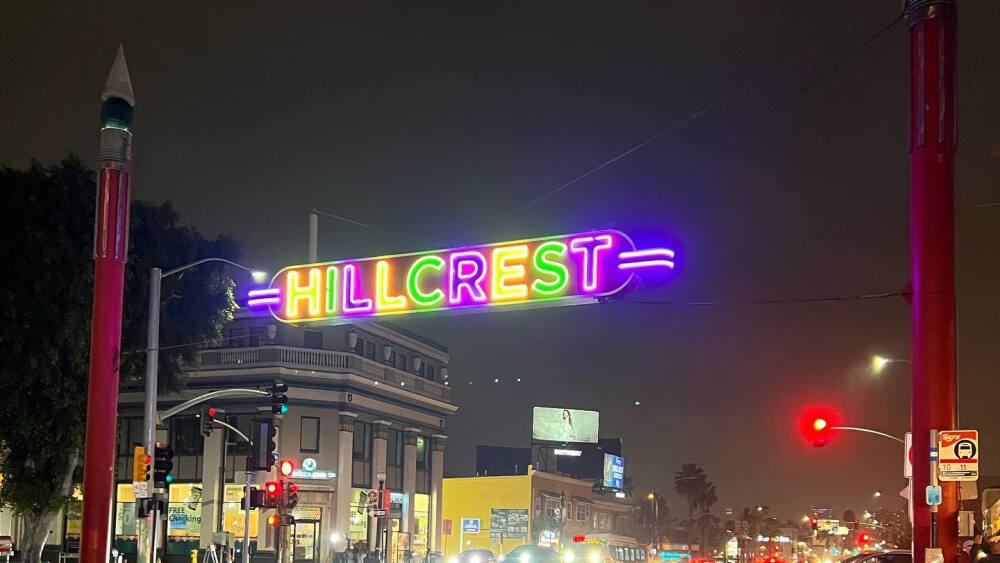 Mardi Gras Hillcrest sign