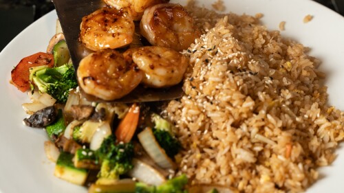 A photo of a plate of food at Hanabi Hibachi & Sushi