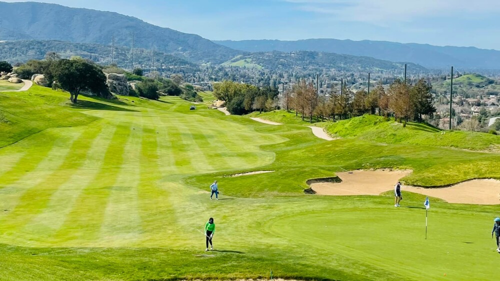 A view of the fairway at Boulder Ridge Golf Club.