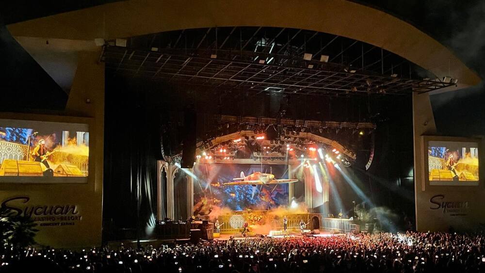 Iron Maiden performing at the North Island Credit Union Amphitheatre.