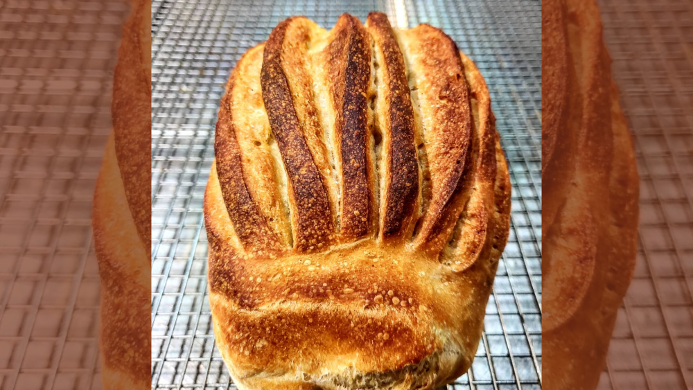 A delicious looking loaf of bread.