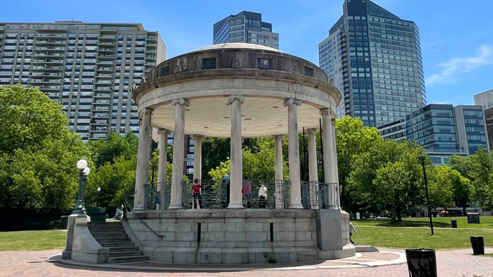 Parkman Bandstand at Boston Common on a sunny day