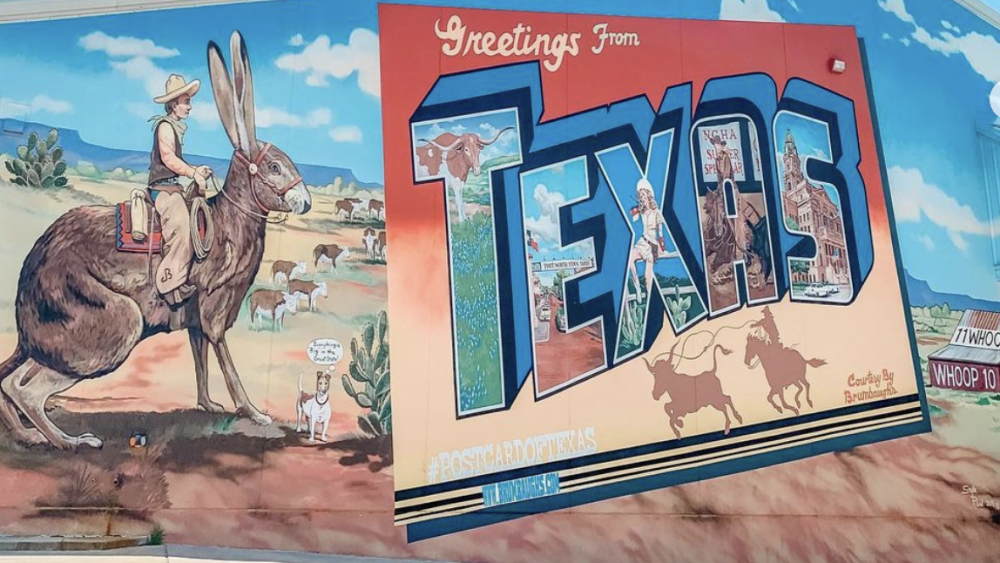 FTW-"Greetings from Texas" mural