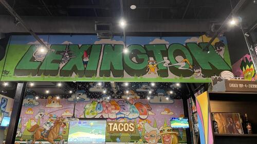 A colorful wall that says Lexington