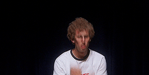 A gif of Napoleon Dynamite dancing in his Vote for Pedro shirt
