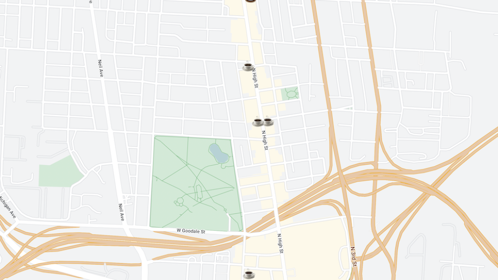Check out our interactive map for the coffee crawl. | Map via Proxi